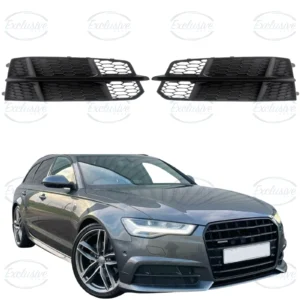 Audi A6 and S6 C7 S-Line matte black honeycomb-style fog light cover