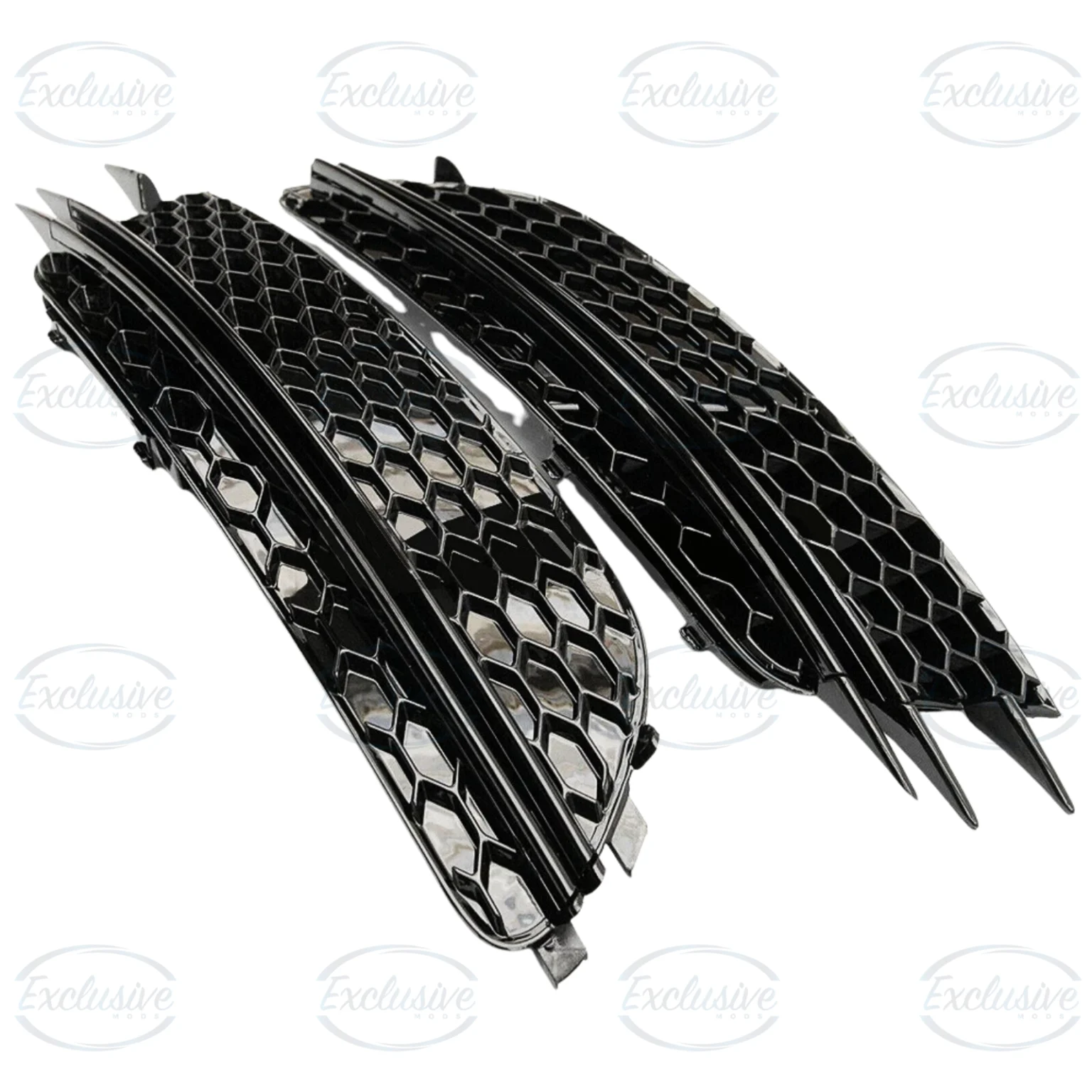 Gloss Black RS6 Style Fog Light Covers - Fits Audi A6 C7 Standard (2012-2015)
