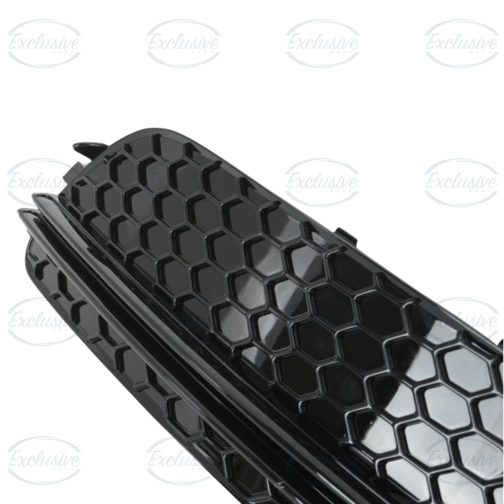 Audi A6 C7 (2012-2015) - Gloss Black RS6 Honeycomb Style Fog Light Cover Pair