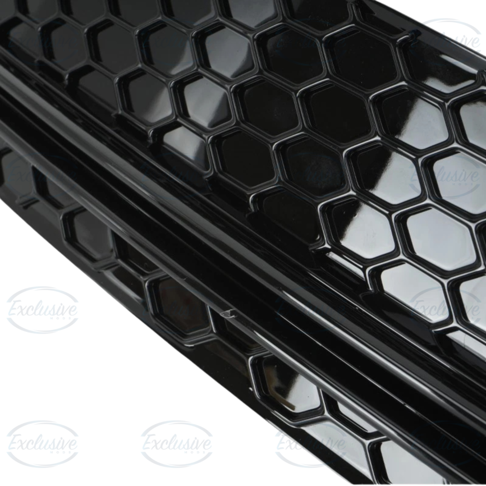 Audi A6 C7 (2012-2015) - Gloss Black RS6 Honeycomb Style Fog Light Cover Pair