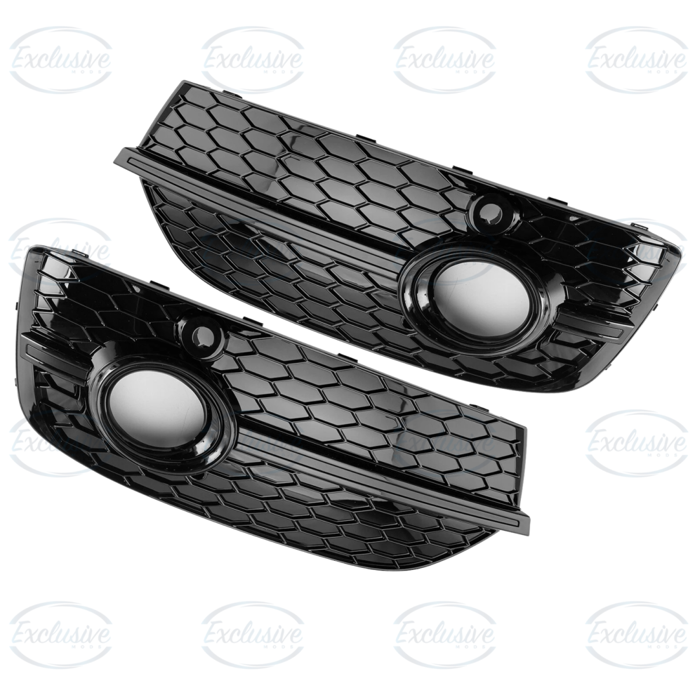 Audi Q3 8U (2011-2015) - Gloss Black Honeycomb RSQ3 Style Fog Light Cover Pair