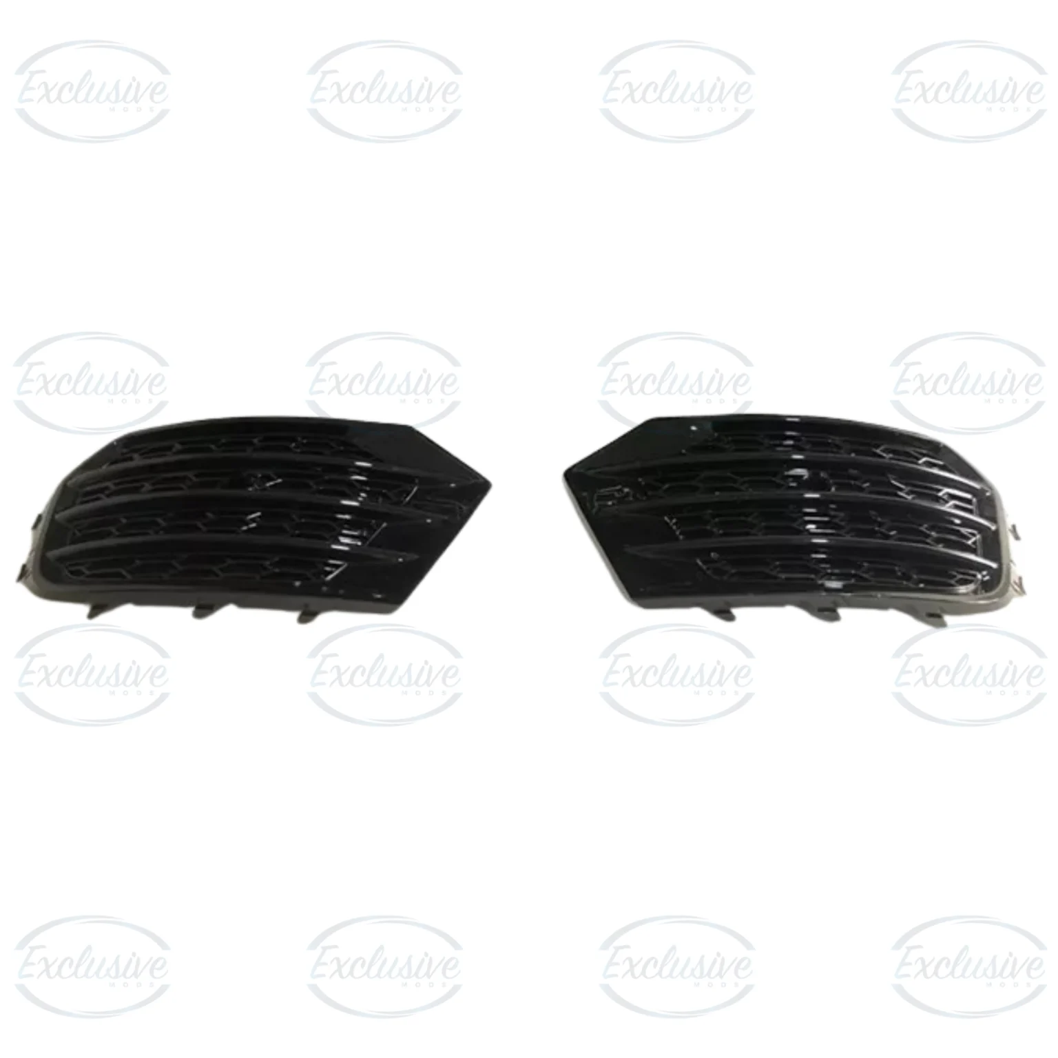 Gloss Black Honeycomb Fog Light Covers - Fits Audi Q3 8U Facelift Standard (2015-2018)