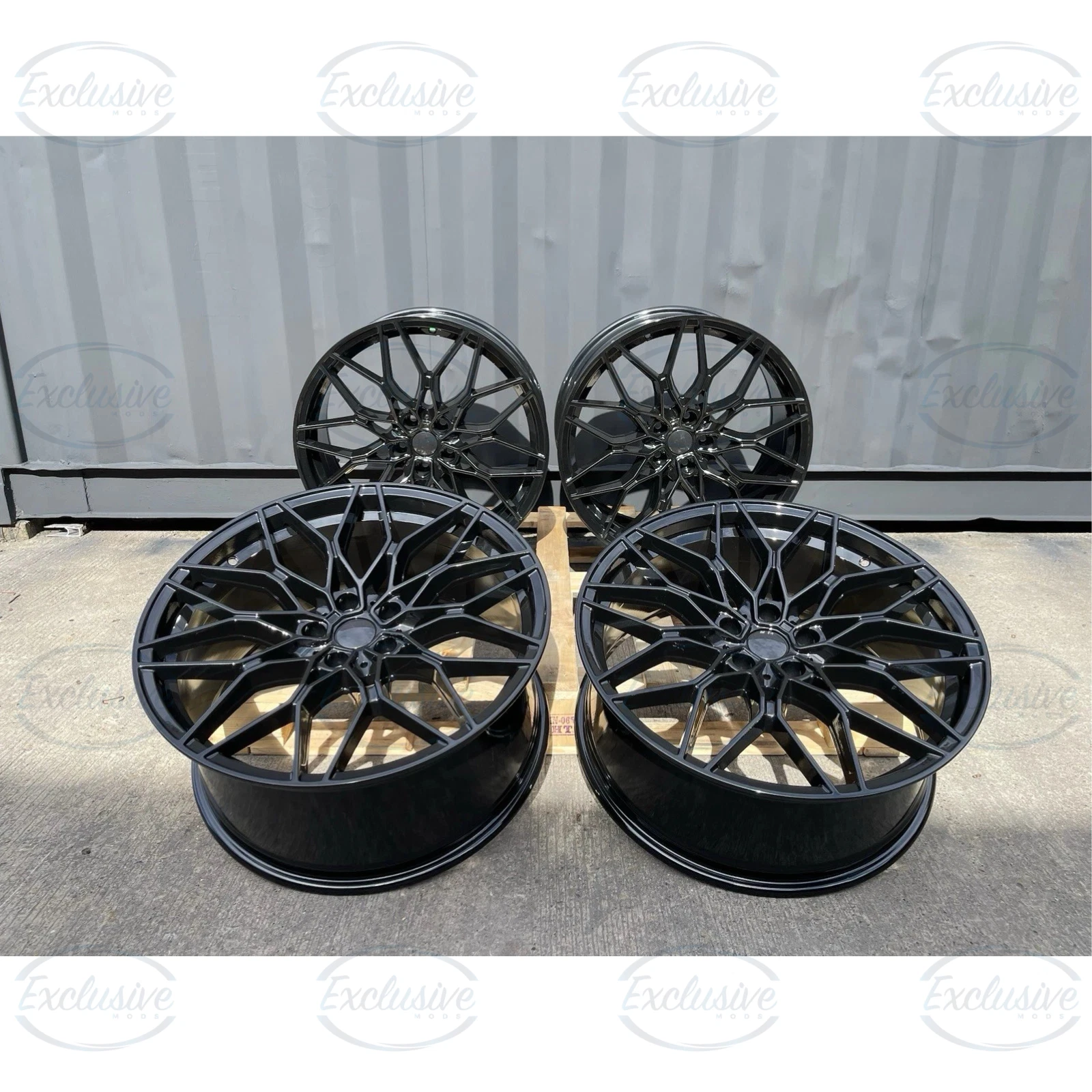 4├ù 19" 1000M Style Alloys ÔÇö Gloss Black ÔÇö Fits BMW 2/3/4/5 Series - Image 3