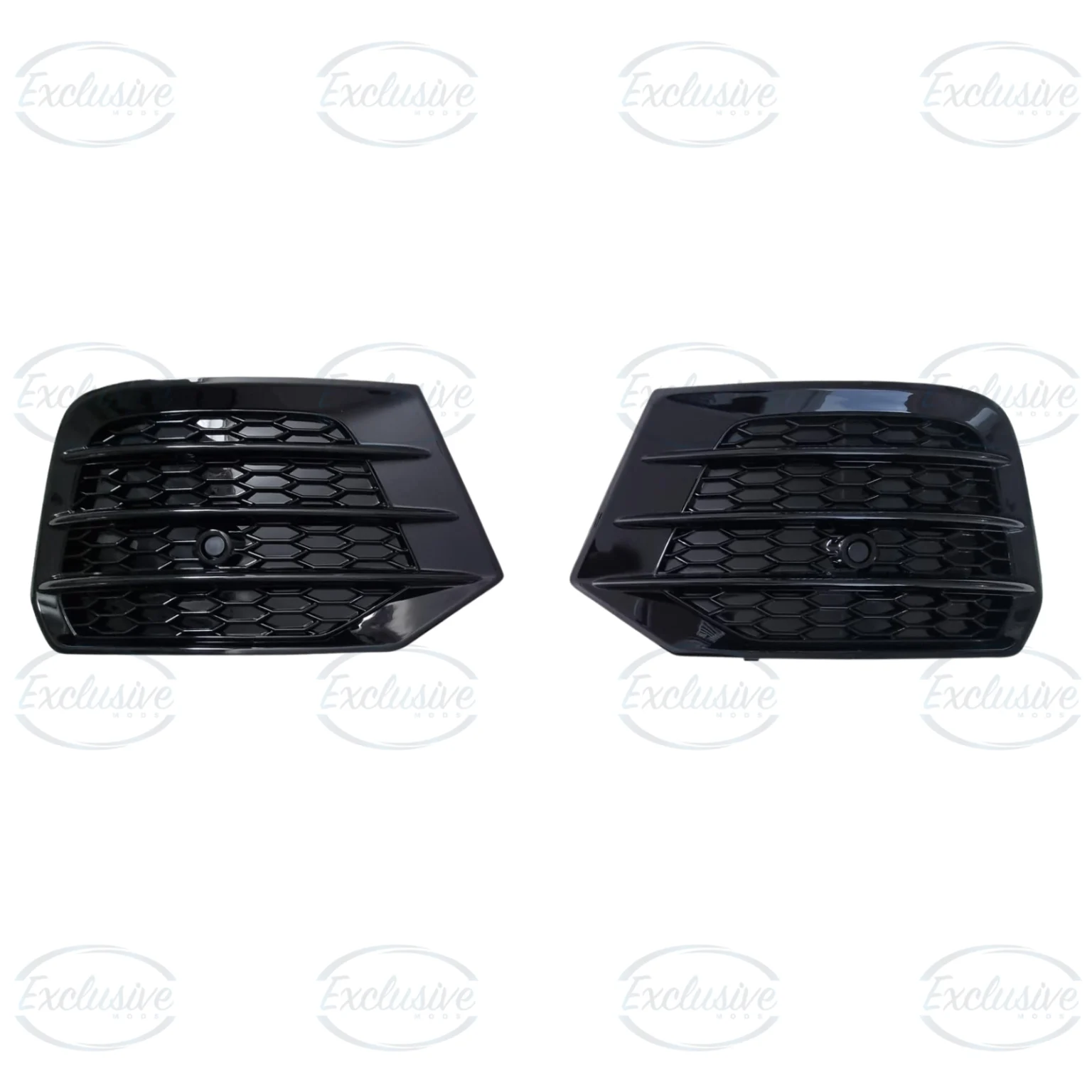 Gloss Black Honeycomb Fog Light Covers - Fits Audi Q3 8U Facelift Standard (2015-2018)