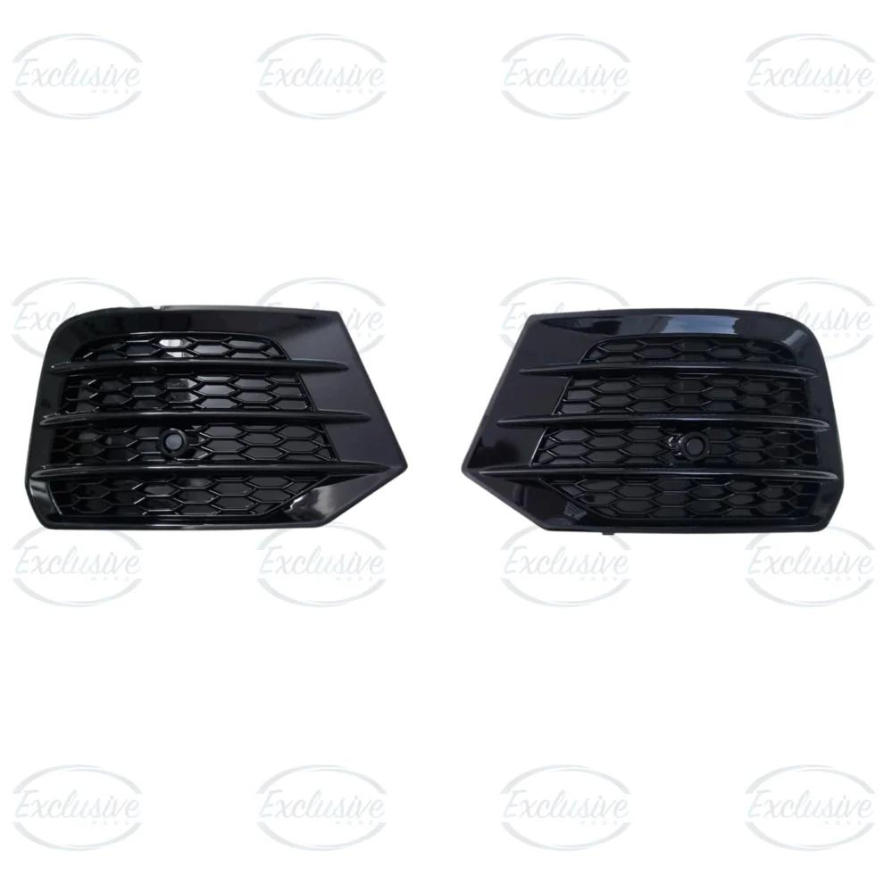 Gloss Black Honeycomb Fog Light Covers - Fits Audi Q3 8U Facelift Standard (2015-2018)