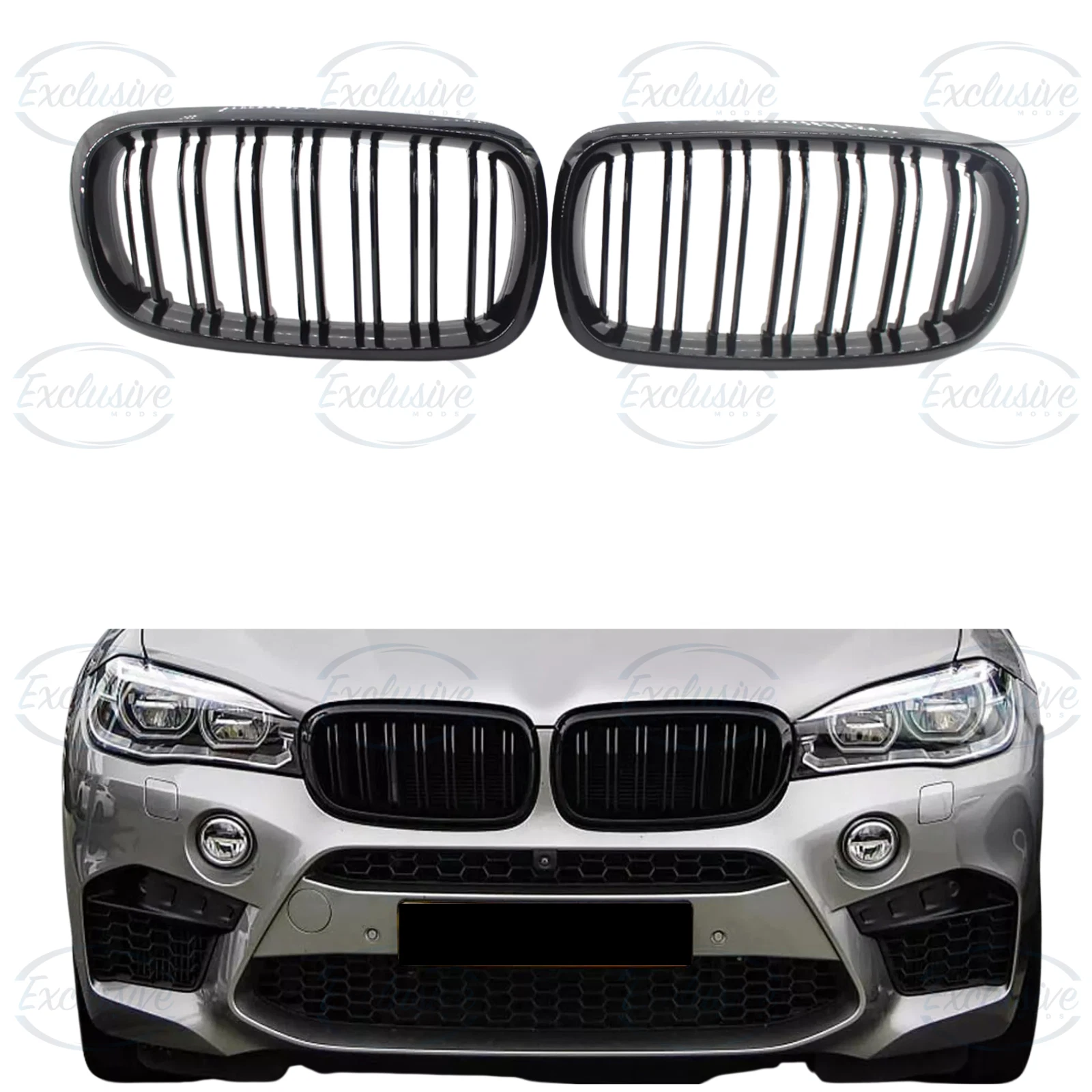 BMW X5 F15 F16 X6 (2018-2022) ÔÇö Gloss Black Double Slated Kidney Grille