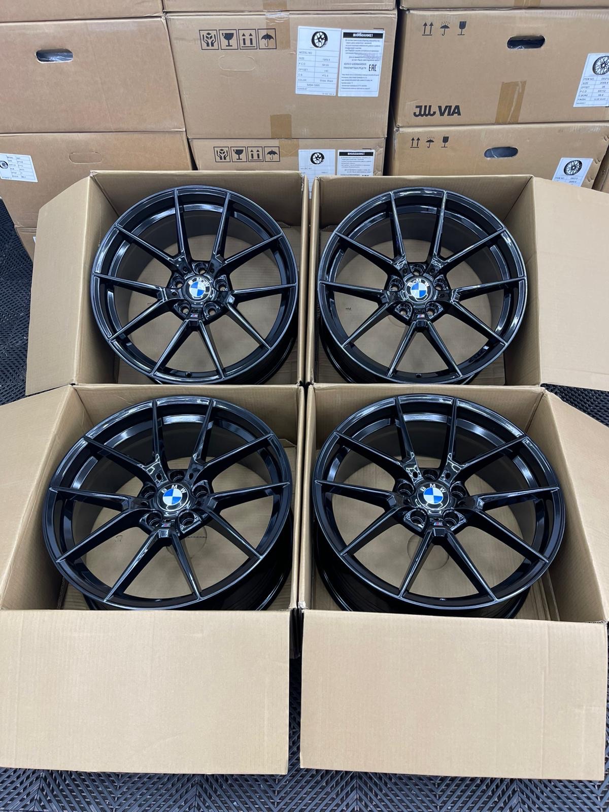 4├ù 19" 763M Style Alloys ÔÇö Gloss Black ÔÇö Fits BMW 3/4 Series