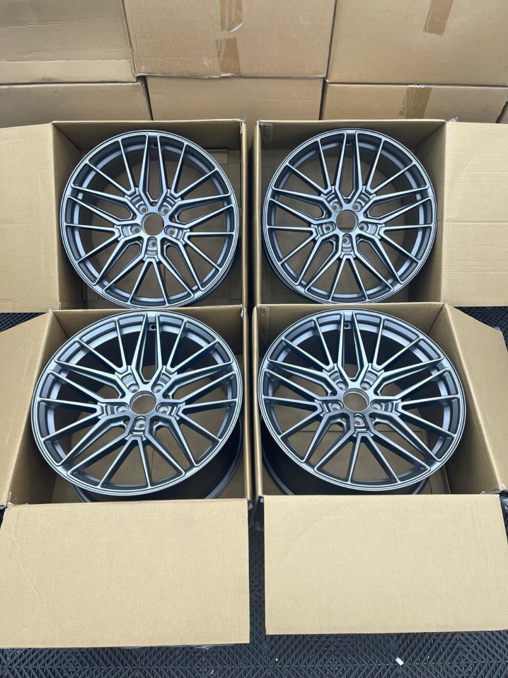 4× 19" Multi-Spoke Style Alloys - Satin Grey - Fits Audi & VW