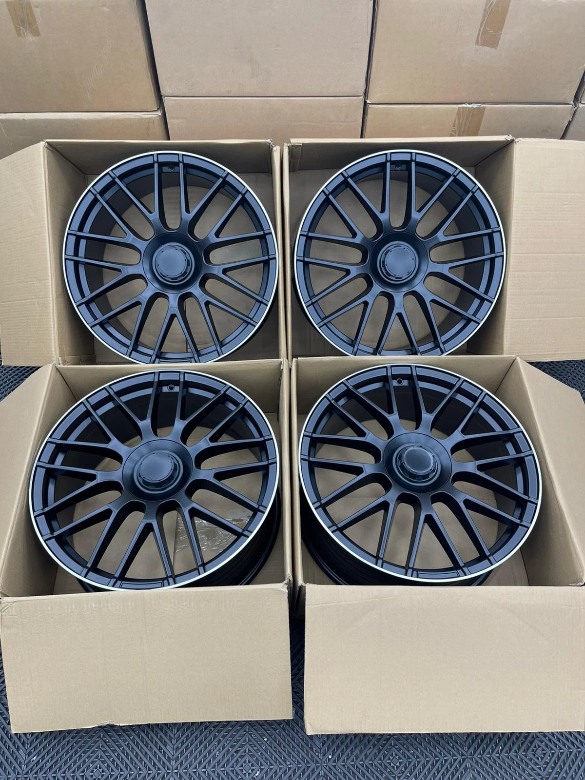4├ù 19" C63 Style Alloys ÔÇö Satin Black ÔÇö Fits Mercedes C/E/S Class - Image 2