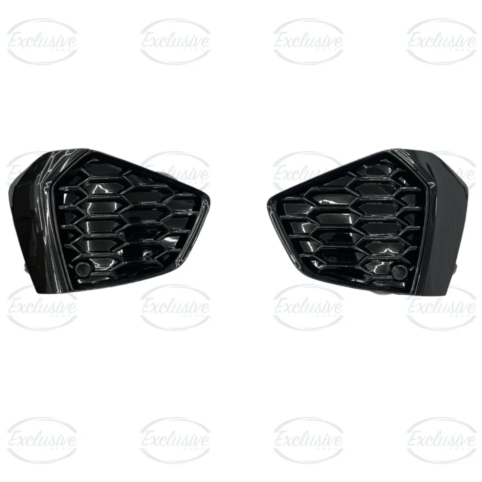 Audi S3 8Y (2021+) - Gloss Black Honeycomb Style Grille & Fog Light Cover