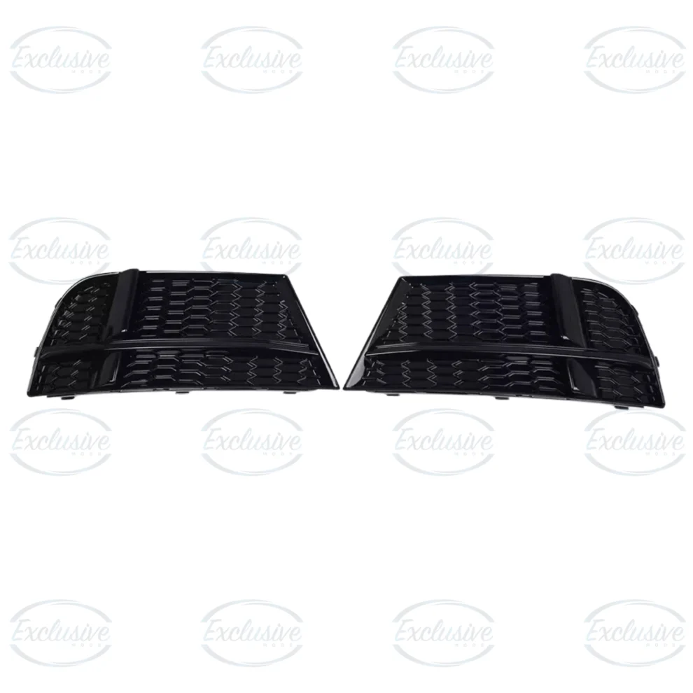 Gloss black honeycomb RS3 style fog light covers for Audi A3 S3 8V S-Line 2017-2020