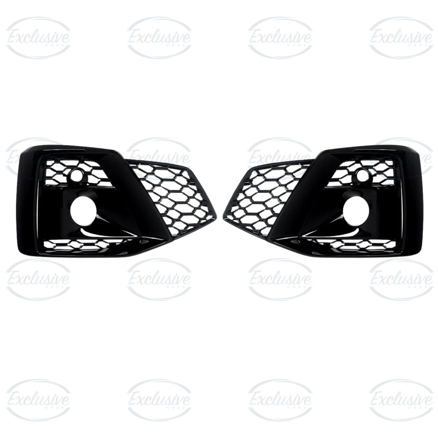 Gloss Black Honeycomb Fog Light Covers - Fits Audi A5 B9.5 Facelift S-Line (2019-2023)
