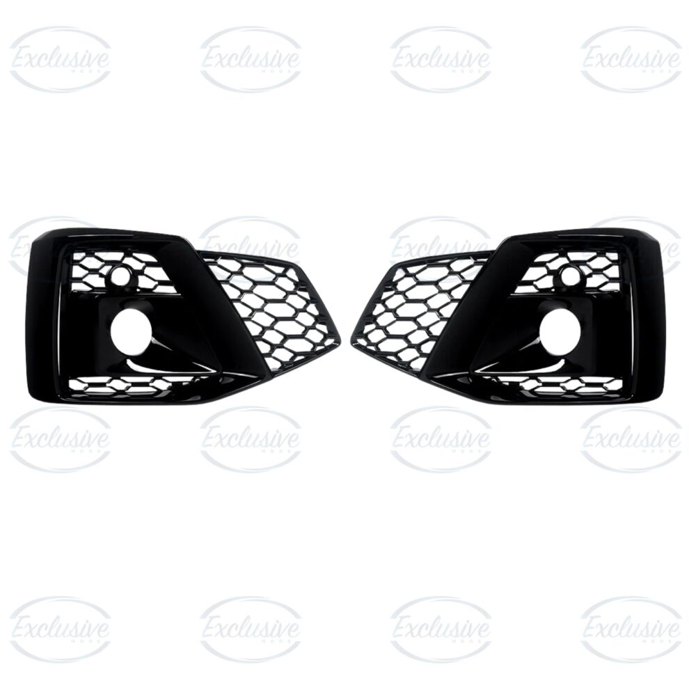 Gloss Black Honeycomb Fog Light Covers - Fits Audi A5 B9.5 S-Line (2020-2023)