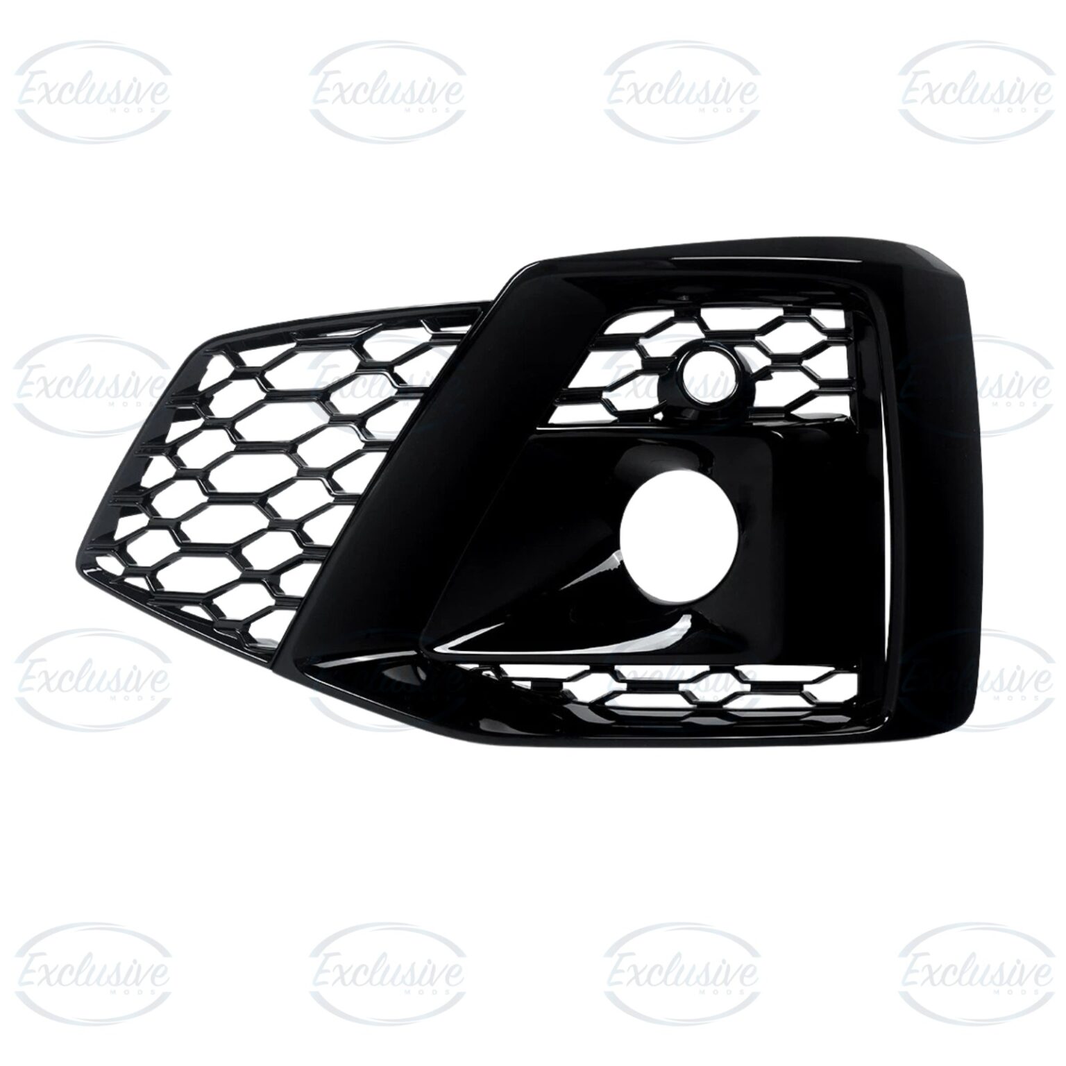 Gloss Black Honeycomb Fog Light Covers - Fits Audi A5 B9.5 Facelift S-Line (2019-2023)