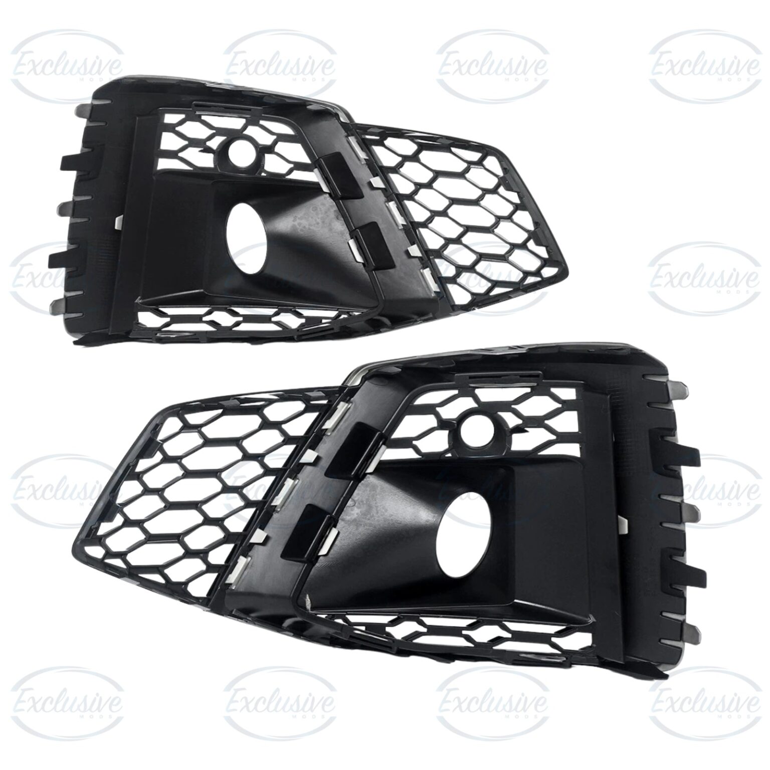 Gloss Black Honeycomb Fog Light Covers - Fits Audi A5 B9.5 Facelift S-Line (2019-2023)