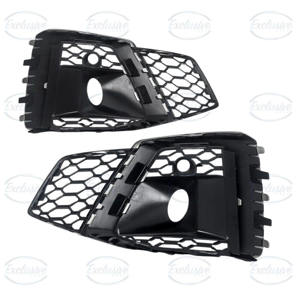 Gloss Black Honeycomb Fog Light Covers - Fits Audi A5 B9.5 S-Line (2020-2023)