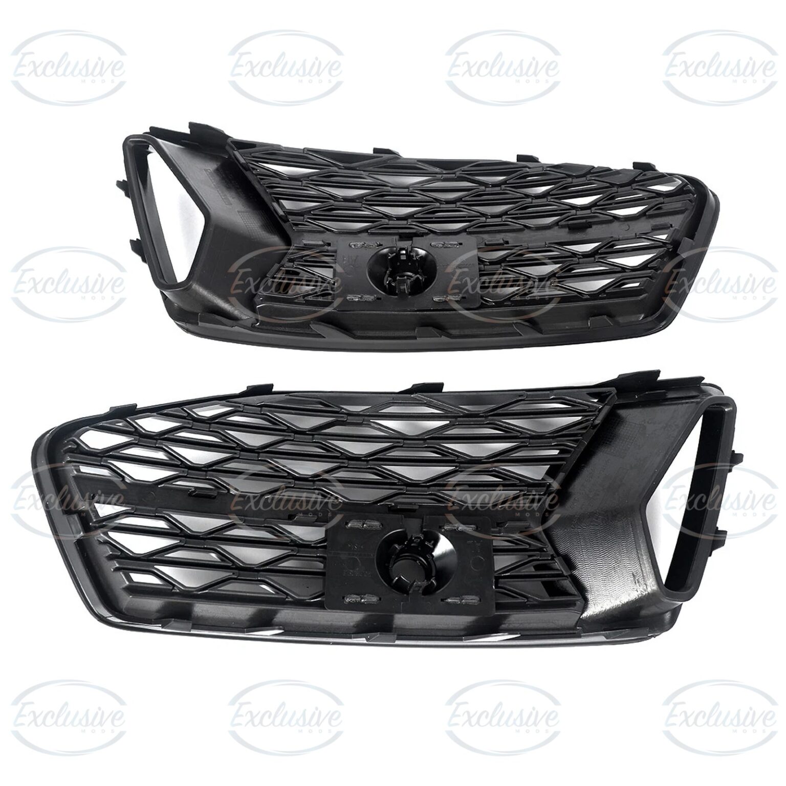 Rear face of the Audi A6 C8 fog light covers showing the OEM mounting clips