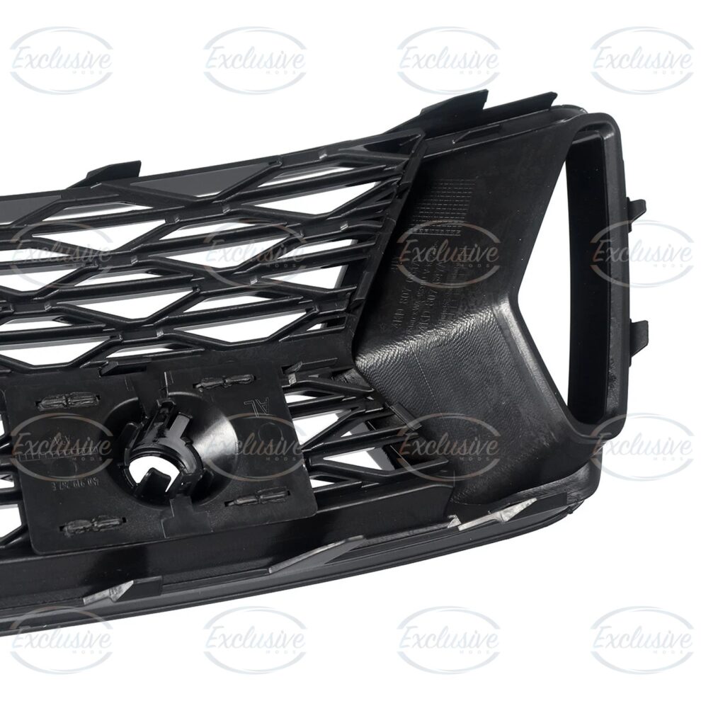 Close-up of the mounting clips and fog lamp aperture on an Audi A6 C8 fog light cover