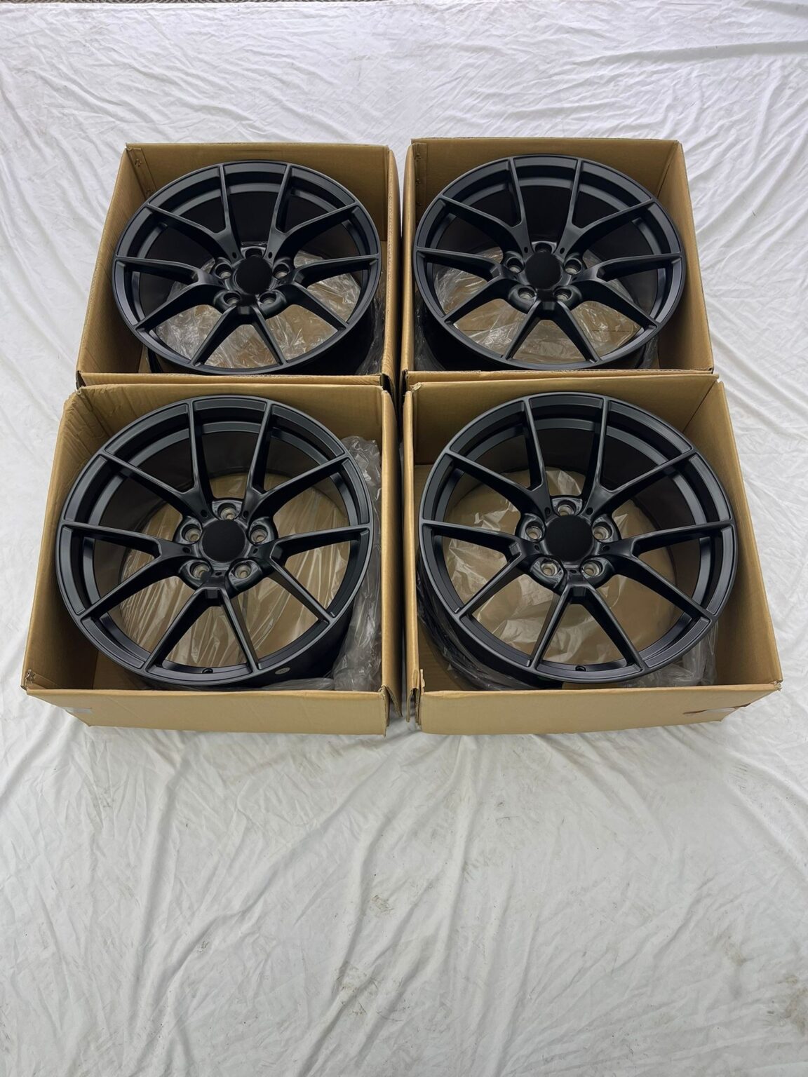 Set of four 763M-style alloy wheels in satin black for BMW