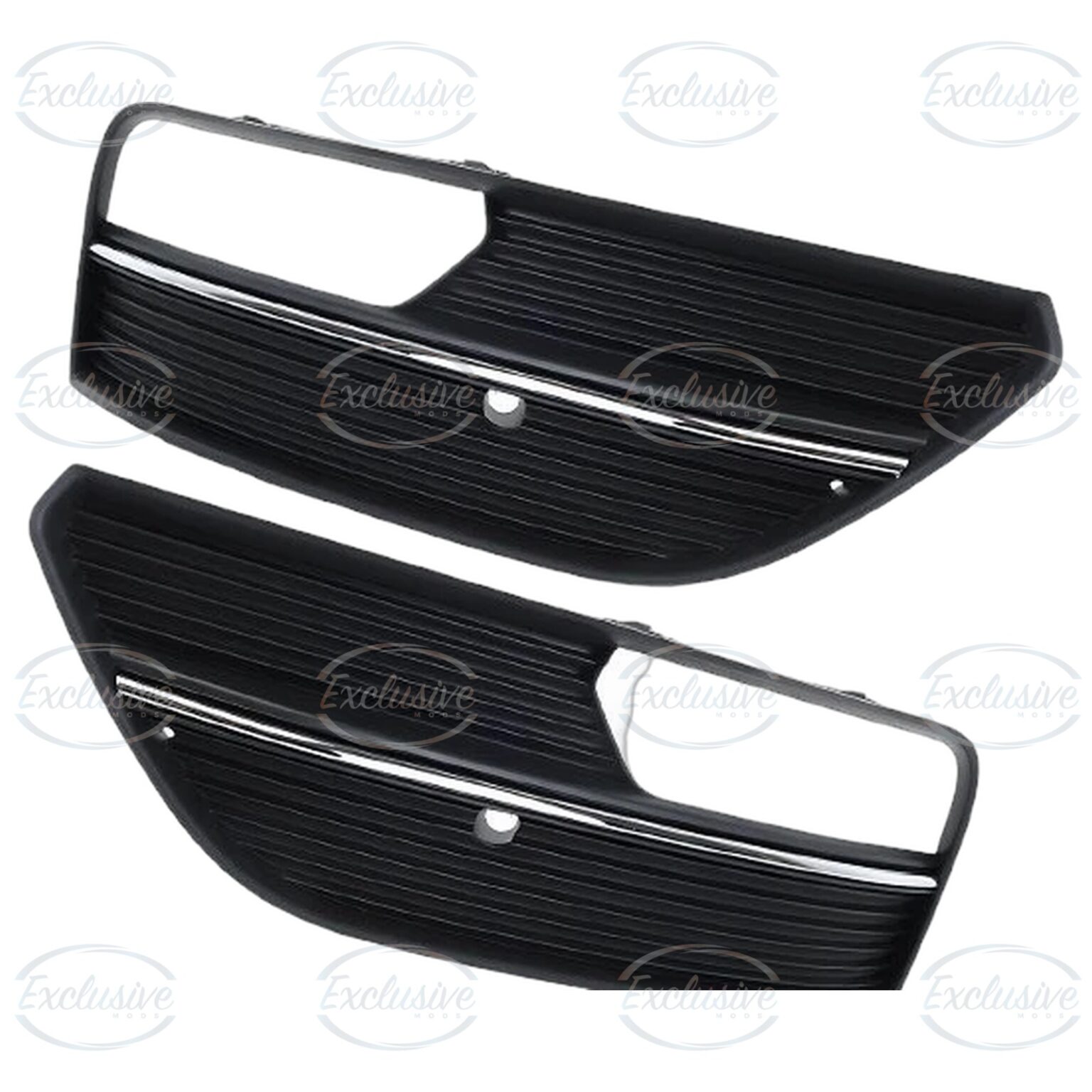 Black Fog Light Covers with Chrome Trim - Fits Audi A3 8V Standard (2013-2016)