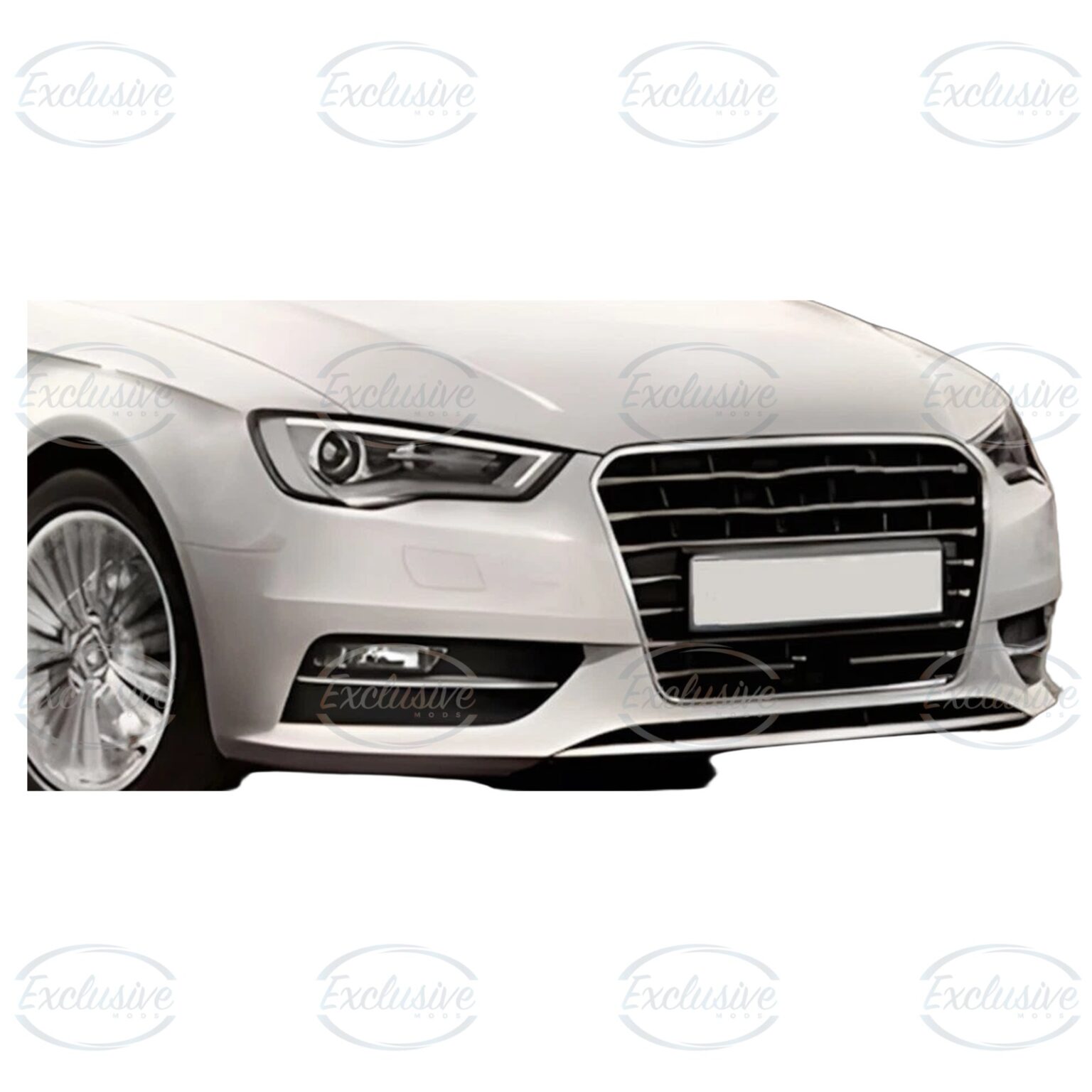 Black Fog Light Covers with Chrome Trim - Fits Audi A3 8V Standard (2013-2016)