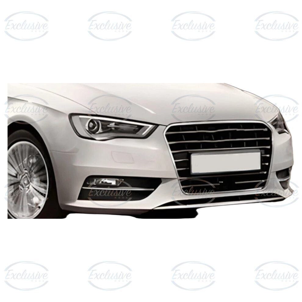 Black Fog Light Covers with Chrome Trim - Fits Audi A3 8V Standard (2013-2016)