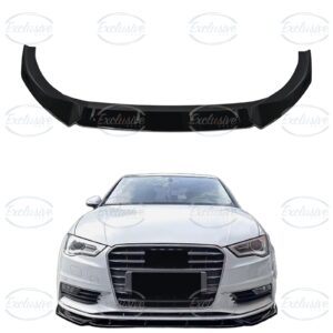 Gloss Black Front Splitter Lip - Fits Audi A3/S3 8V S-Line (2013-2016)