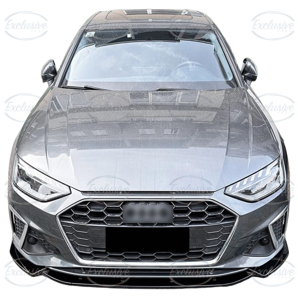 Gloss Black Front Splitter Lip - Fits Audi A4/S4 B9.5 Facelift S-Line (2019-2024)