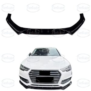 Gloss Black Front Splitter Lip - Fits Audi A4/S4 B9 S-Line (2017-2019)