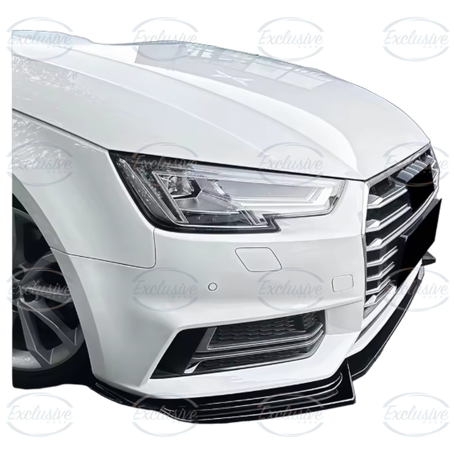 Gloss Black Front Splitter Lip - Fits Audi A4/S4 B9 S-Line (2017-2019)