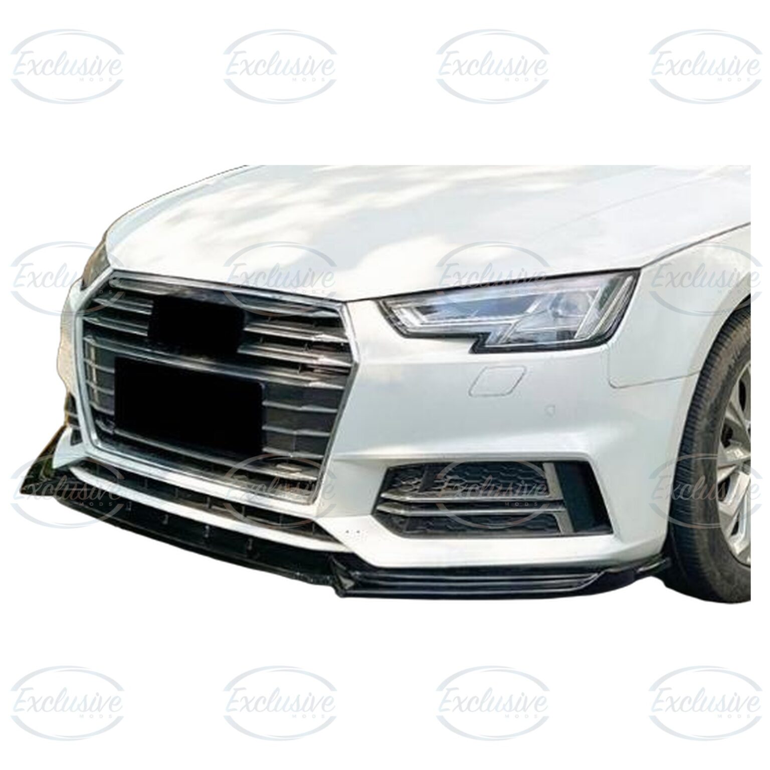 Gloss Black Front Splitter Lip - Fits Audi A4/S4 B9 S-Line (2017-2019)
