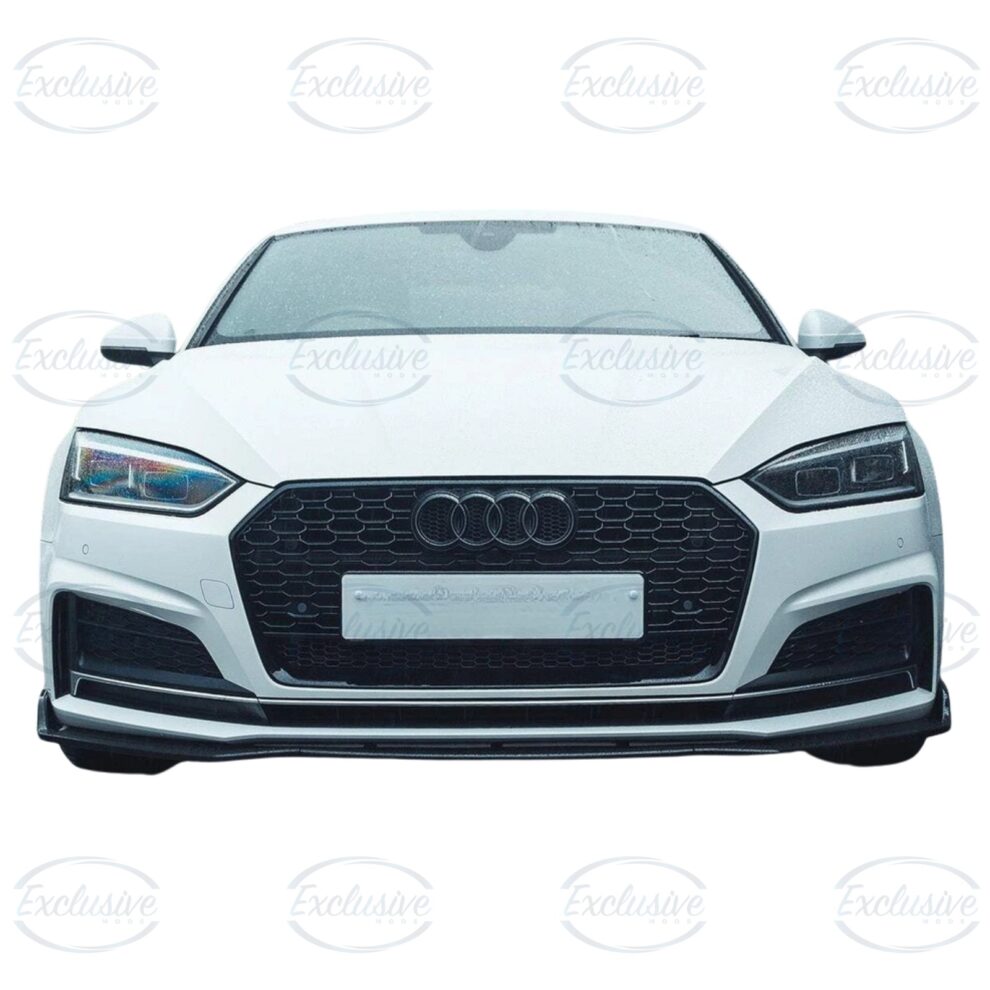 Gloss Black Front Splitter Lip - Fits Audi A5/S5 B9 S-Line (2016-2019)