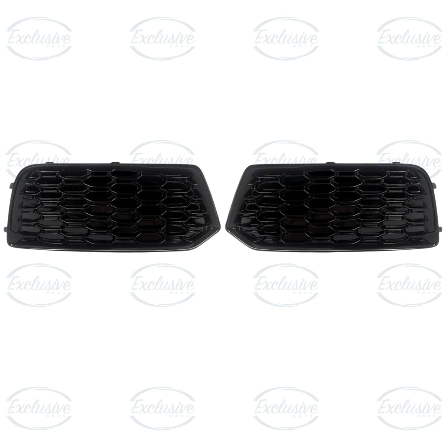 Gloss Black Honeycomb Fog Light Covers - Fits Audi Q5 FY Standard (2018-2020)