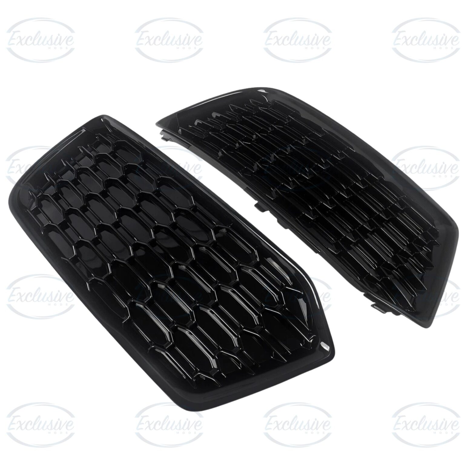 Gloss Black Honeycomb Fog Light Covers - Fits Audi Q5 FY Standard (2018-2020)