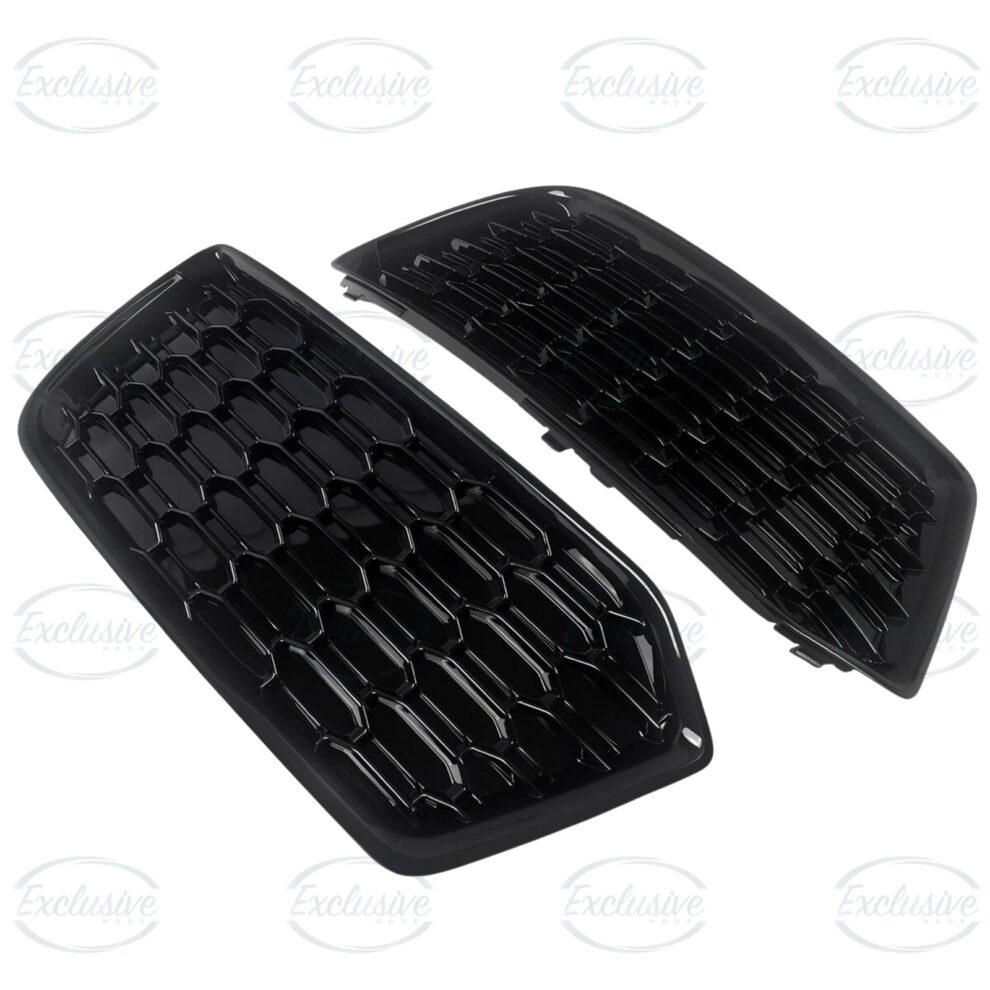 Gloss Black Honeycomb Fog Light Covers - Fits Audi Q5 FY Standard (2018-2020)
