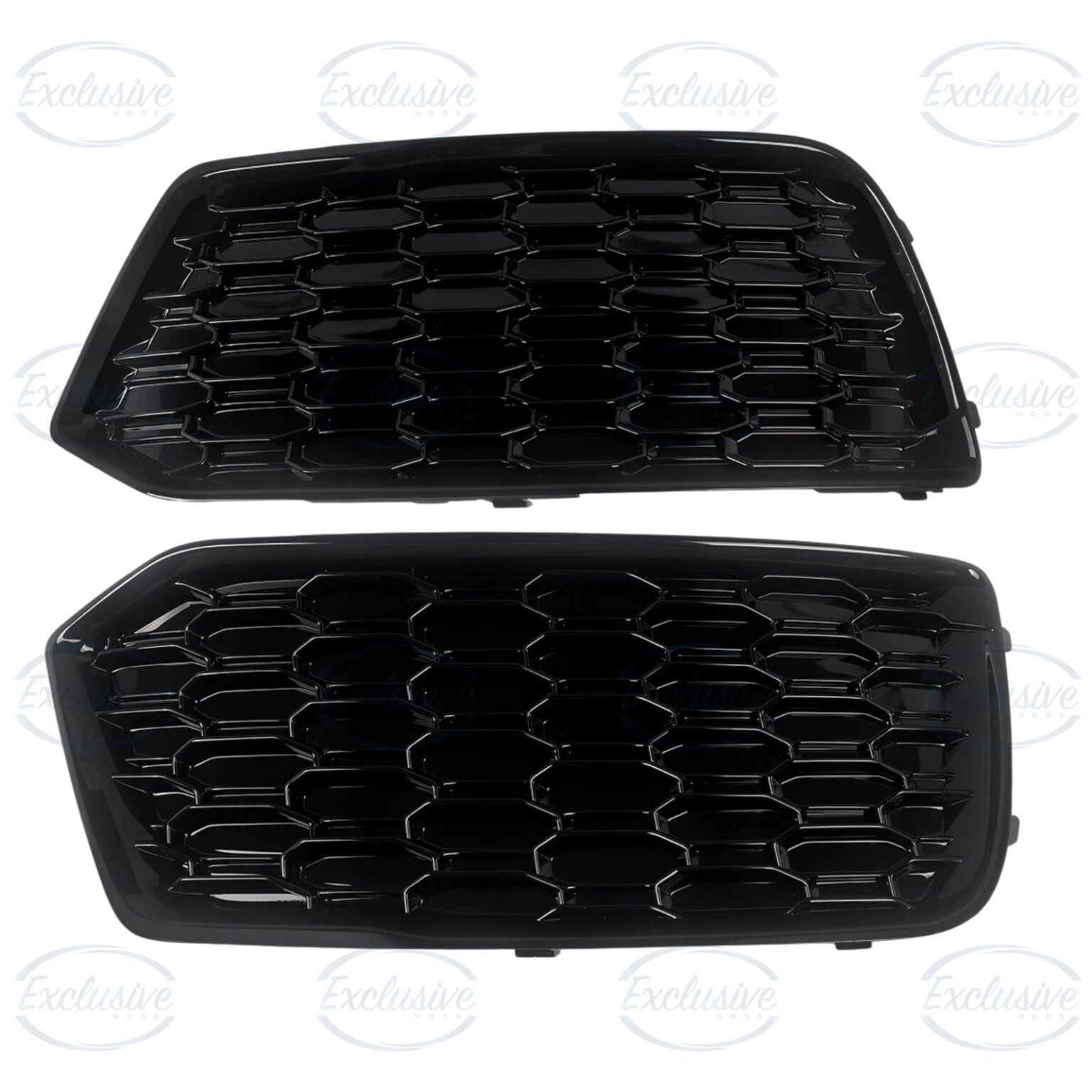 Gloss Black Honeycomb Fog Light Covers - Fits Audi Q5 FY Standard (2018-2020)