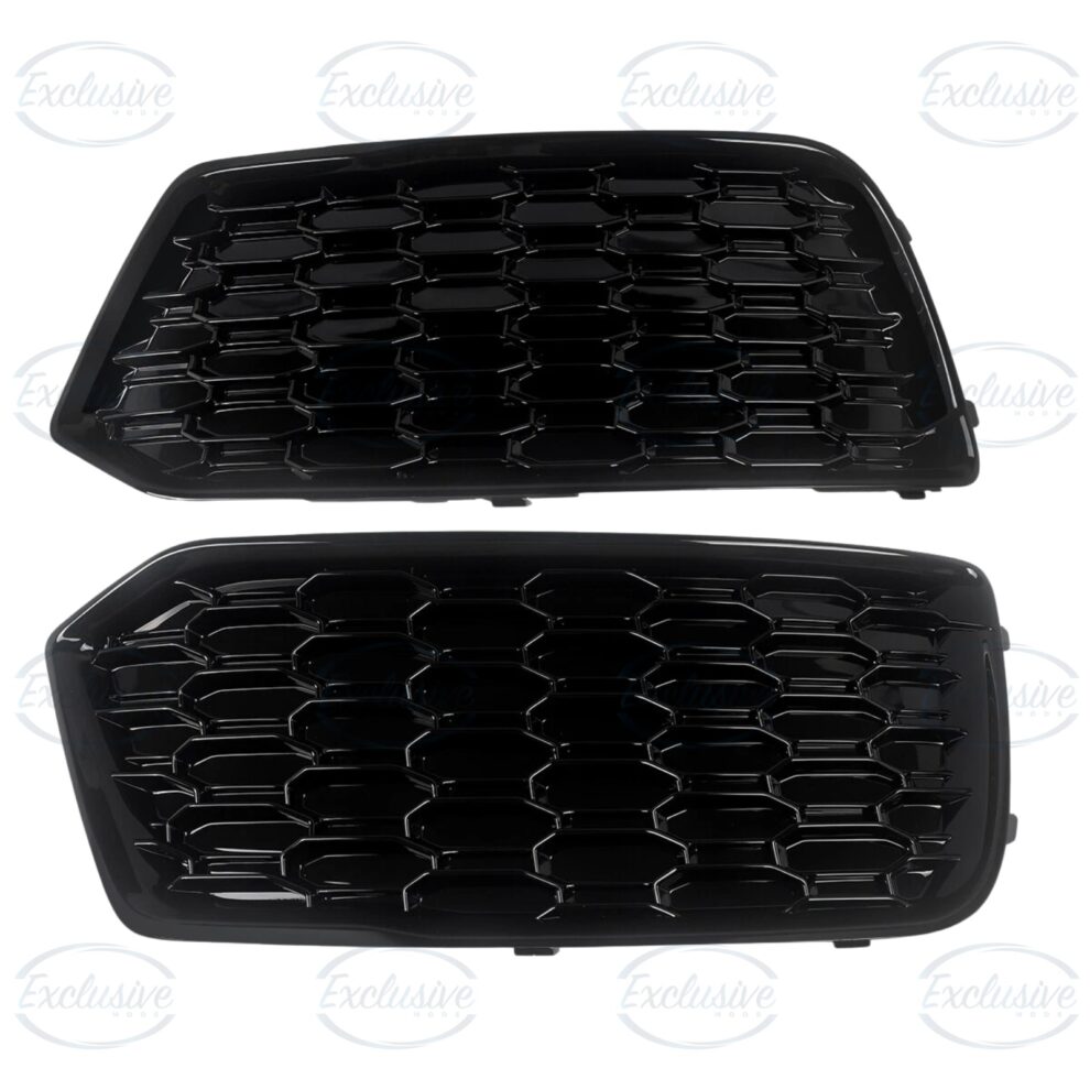 Gloss Black Honeycomb Fog Light Covers - Fits Audi Q5 FY Standard (2018-2020)