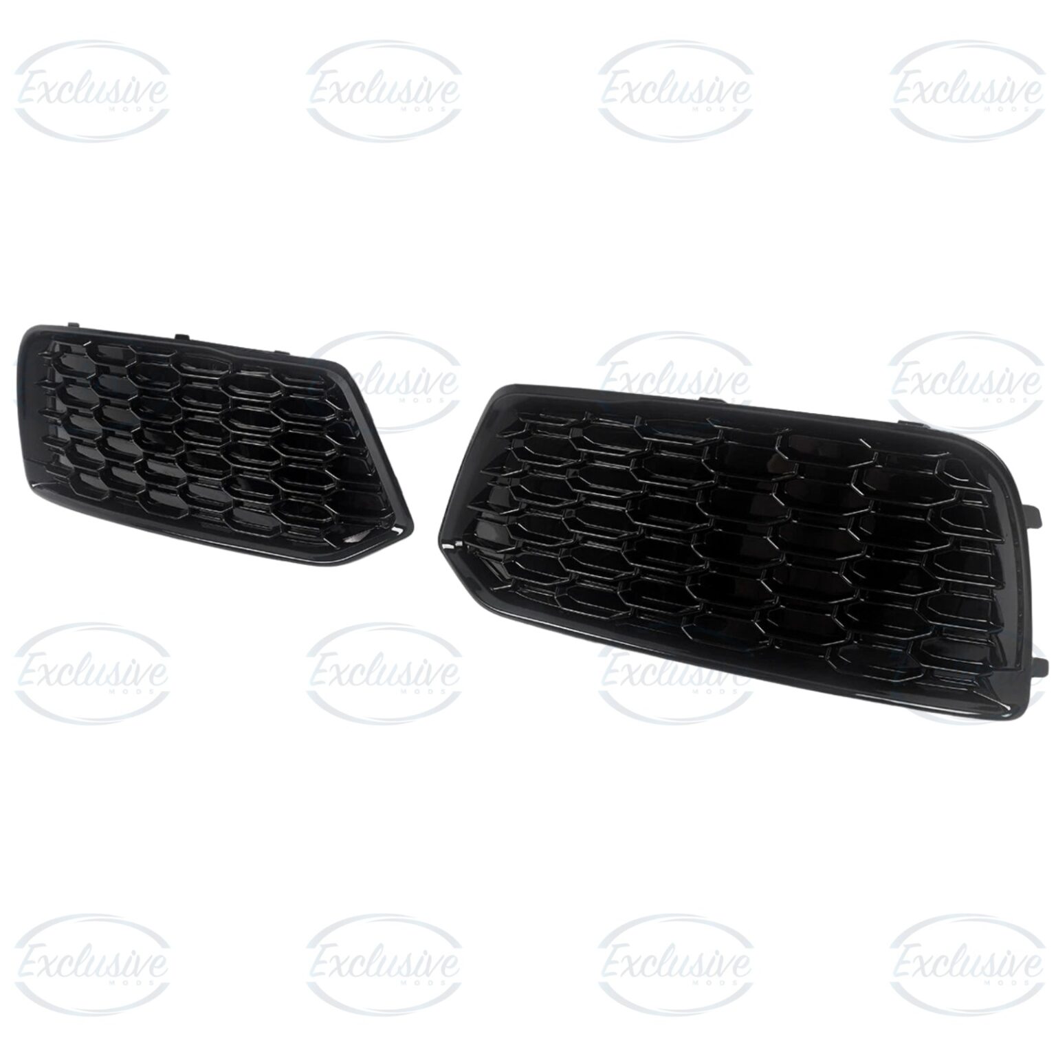 Gloss Black Honeycomb Fog Light Covers - Fits Audi Q5 FY Standard (2018-2020)