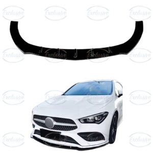 Gloss Black Front Splitter Lip - Fits Mercedes CLA C118/X118 AMG Line (2020-2023)