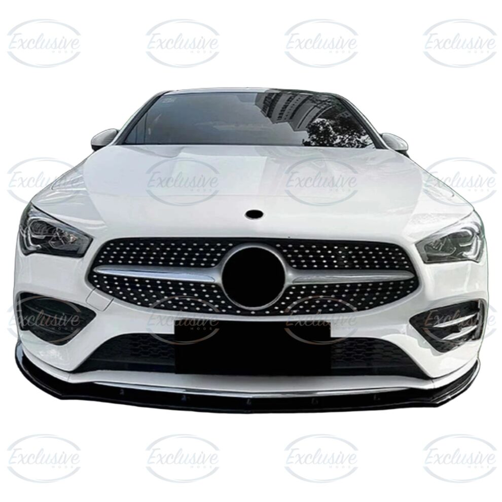 Gloss Black Front Splitter Lip - Fits Mercedes CLA C118/X118 AMG Line (2020-2023)