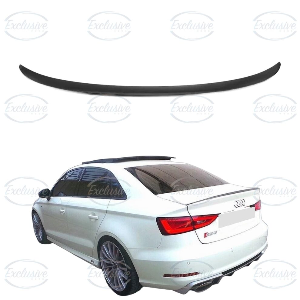 Gloss Black S3 Style Rear Spoiler Lip - Fits Audi A3/S3 8V Saloon Pre-Facelift and Facelift (2014-2020)