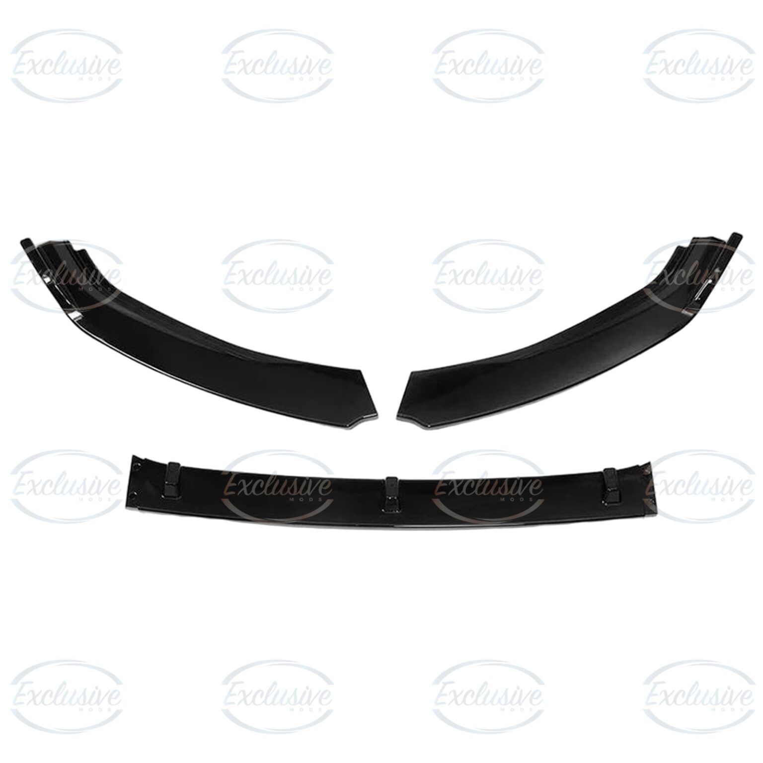 Gloss Black Front Splitter Lip (3-Piece) - Fits Audi A4/S4 B9 S-Line (2016-2018)