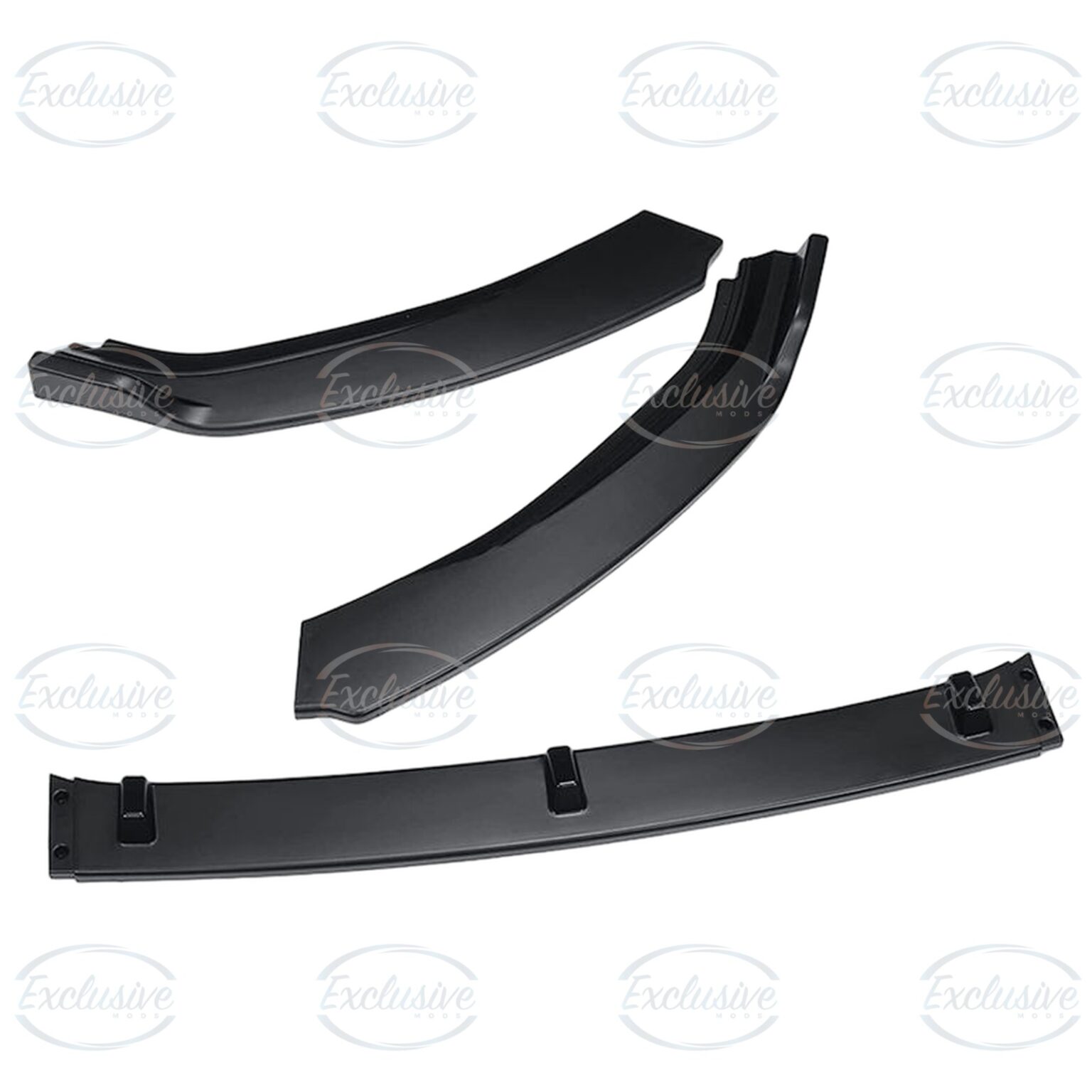 Gloss Black Front Splitter Lip (3-Piece) - Fits Audi A4/S4 B9 S-Line (2016-2018)