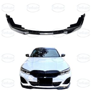 Gloss Black Front Splitter Lip - Fits BMW 3 Series G20 M Sport (2019-2022)
