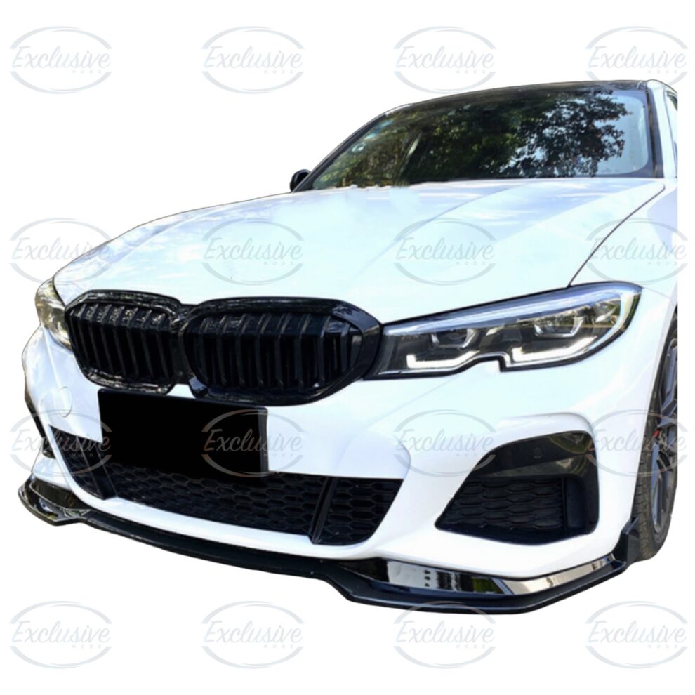 Gloss Black Front Splitter Lip - Fits BMW 3 Series G20 M Sport (2019-2022)