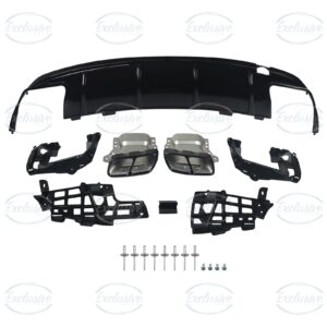 Gloss Black CLA45 AMG Style Diffuser - Fits Mercedes CLA C117/X117 AMG Line (2013-2019)