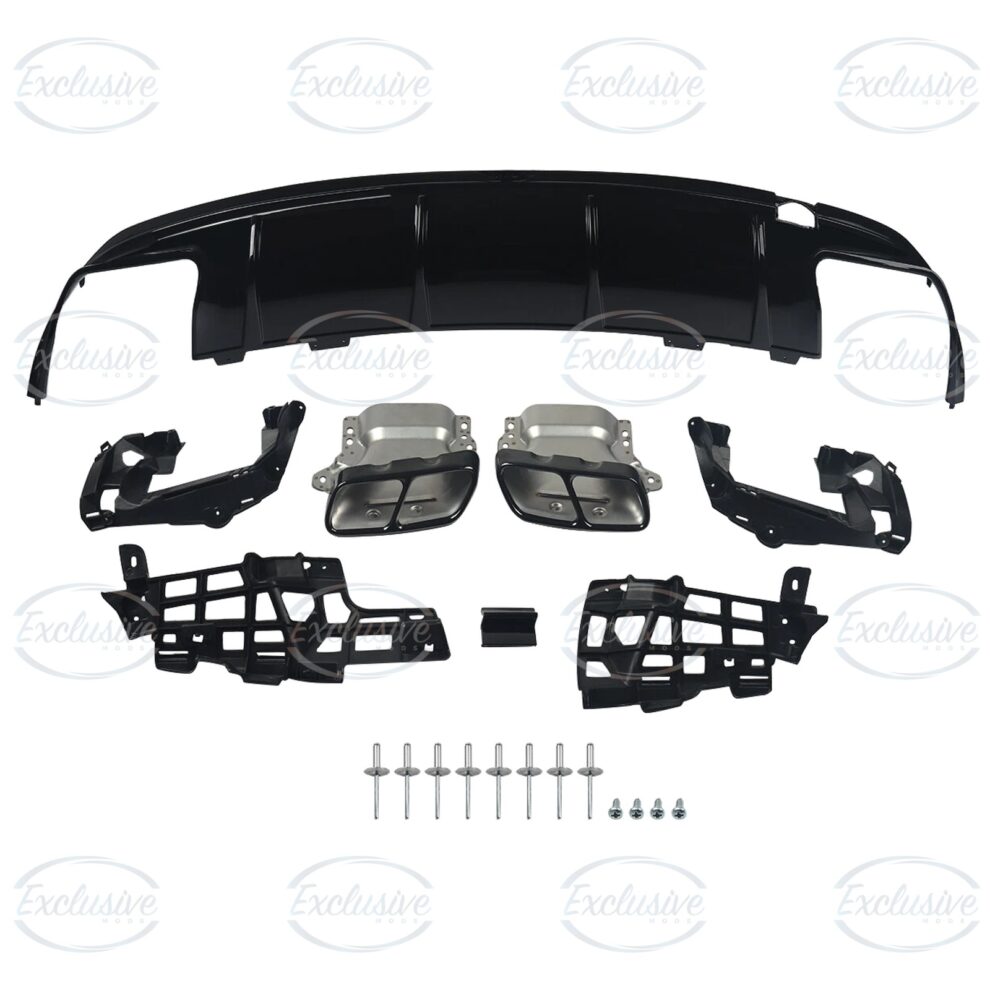 Gloss Black CLA45 AMG Style Diffuser - Fits Mercedes CLA C117/X117 AMG Line (2013-2019)