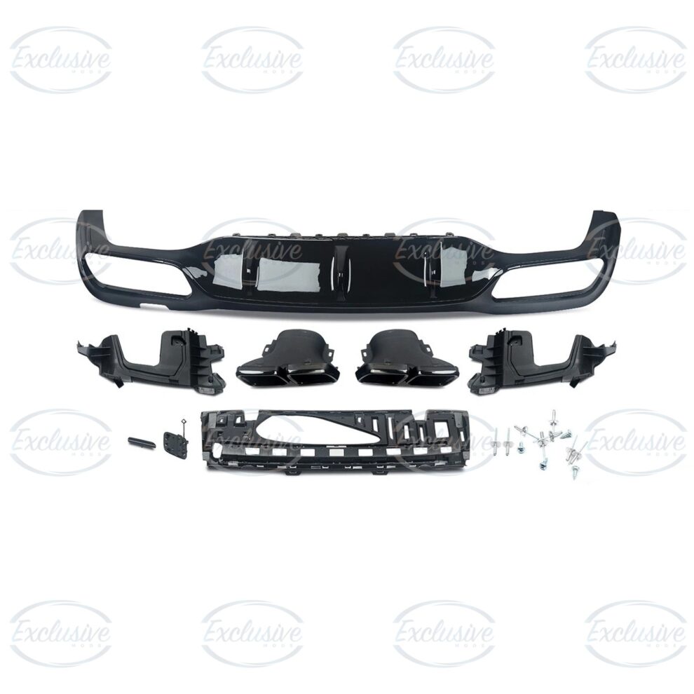 Gloss Black E63 AMG Style Diffuser - Fits Mercedes E Class W213 AMG Line (2016-2020)