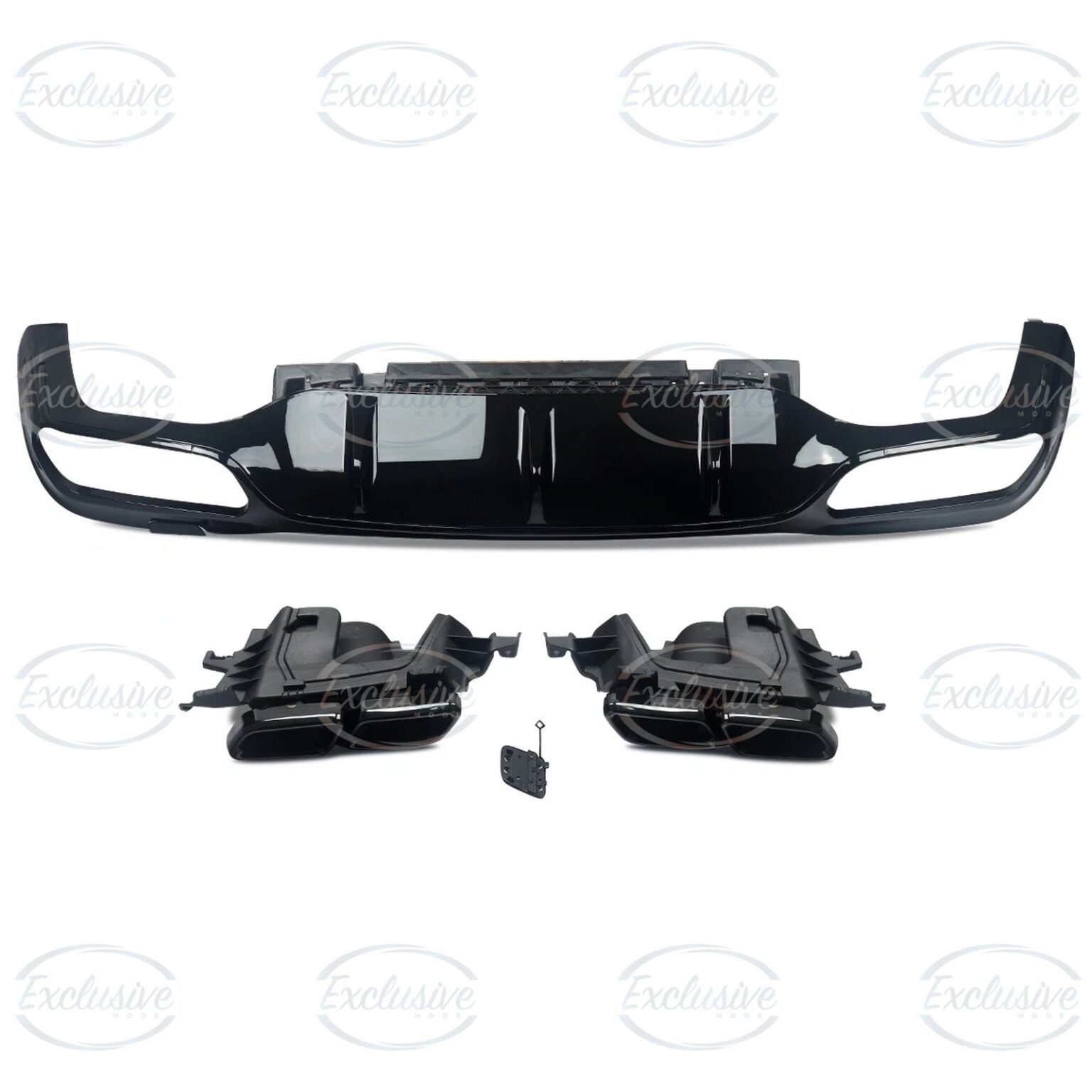 Gloss Black E63 AMG Style Diffuser - Fits Mercedes E Class W213 AMG Line (2016-2020)