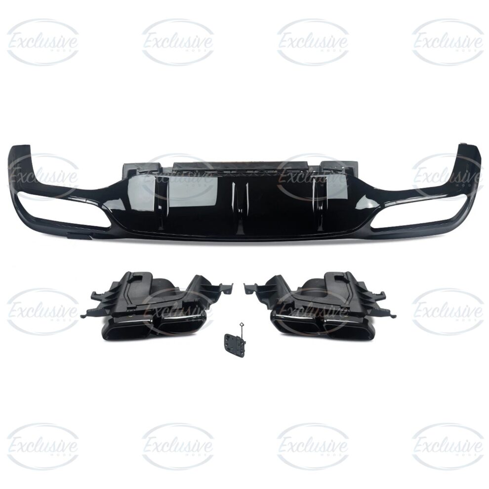 Gloss Black E63 AMG Style Diffuser - Fits Mercedes E Class W213 AMG Line (2016-2020)
